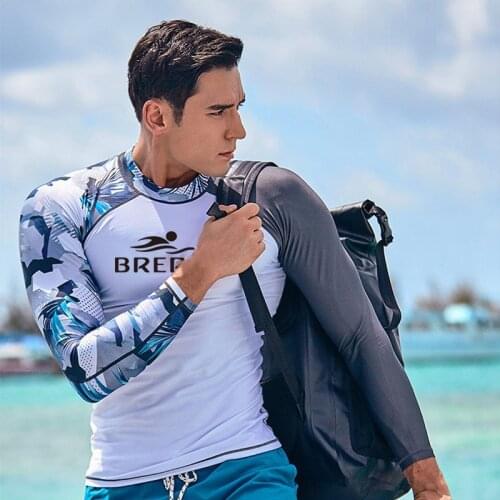 Wetsuit Split Long-sleeved Swimsuit Mens Surfing Suit Snorkeling Suit Swimming Rafting Fitness Sunscreen Quick-drying
