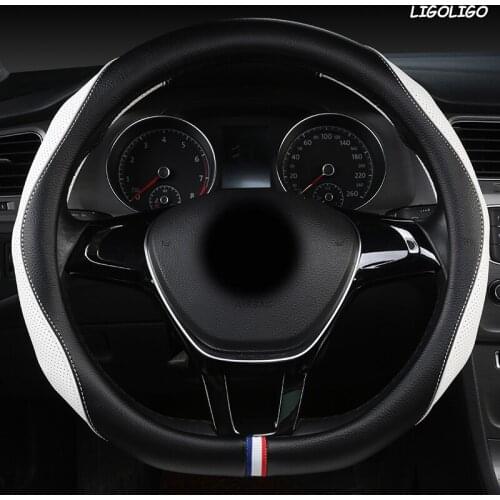 LIGOLIGO Leather Car Steering Wheel Cover For Infinitis Q30 Q50 FX35 QX50 QX56 QX60 QX70 FX G25 G37