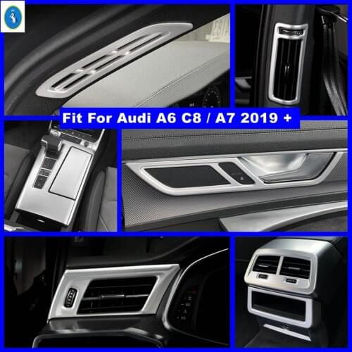 Matte Interior Refit Kit Pillar A / B / Rear / Left Side Air AC / Door Bowl / Gear Box Cover Trim For Audi A6 C8 A7 2019 - 2021