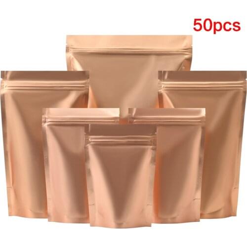 Matte dark gold aluminum foil bag self sealing bag food packaging bag large tea sealing bag self standing bag Zero food bag