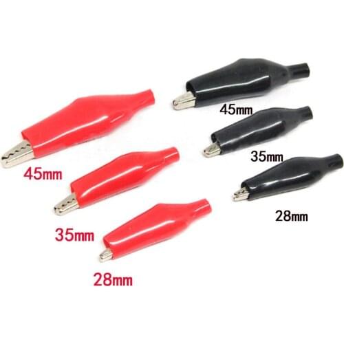 10 PCS/ lots small Insulation Boot Metal Alligator Clip Electric Test 28MM Lead colorful small crocodile clip Color random