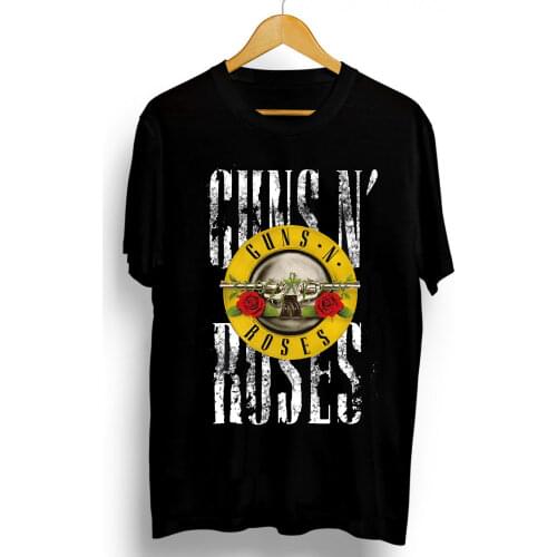 2021 New Guns N Roses Rock T Shirt Screen Printing Summer Black Band Street Wear Men 3D Fashion Loose Tee Tops Cotton Clothing