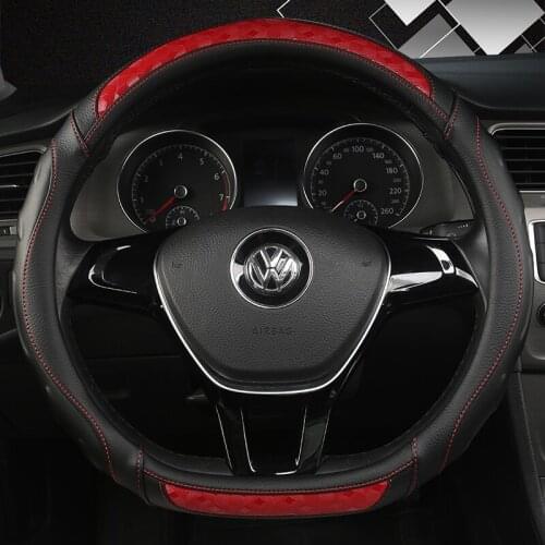 New D Shape Steering Wheel Cover for VW Golf 7 Polo 2014-2019 Scirocco Jetta 6 2017-2019 Santana 2016-2018 Auto Accesorioss