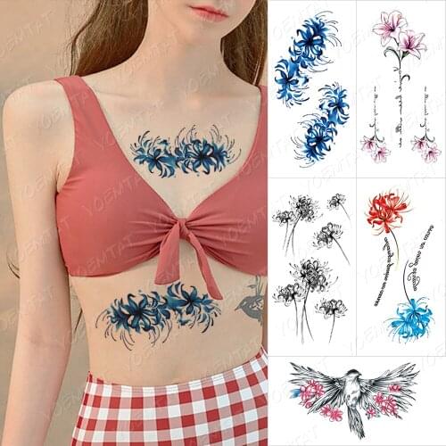 Waterproof Temporary Tattoo Sticker Old School Moth Butterfly Tatto Compass Flowers Wing Clock Body Art Arm Fake Sleeve Tatoo