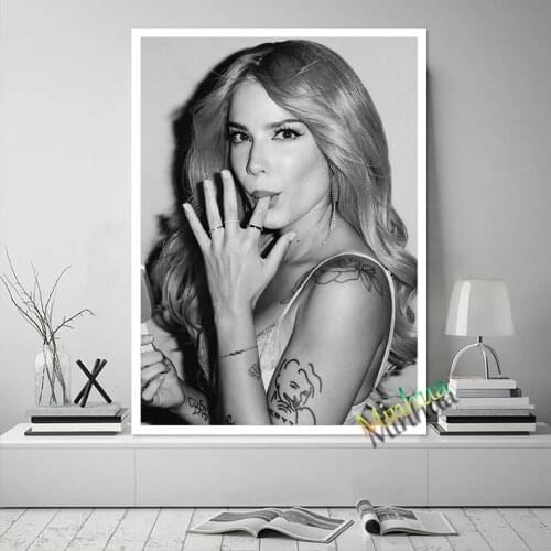 Halsey Singer Poster Popular Music Star Black And White Wall Art Canvas Prints Wall Picture Girl Bedroom Home Decor Fans Gift