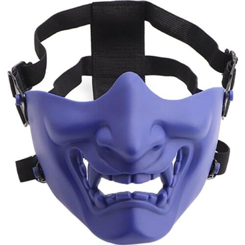 Half Face Scary Smiling Ghost Shape Adjustable Headwear Protection Outdoor Sportswear Halloween Costumes 12