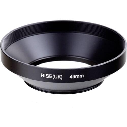 RISE(UK) Screw-in Mount 49mm 49 mm Metal Wide Angle Lens Hood for Digital camera