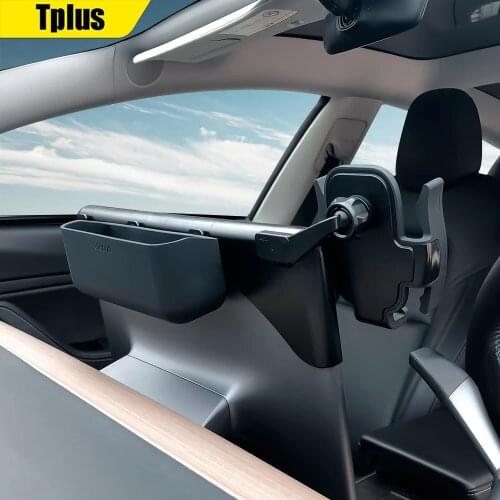 Tplus Mobile Phone Smart Pillar For Tesla Model 3 2021 Car Screen Bracket Model Y Accessories 360 Degree Rotation Model Three