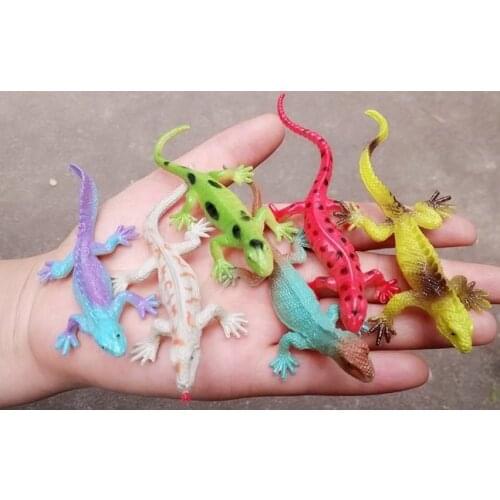 High -quality solid pvc figure Genuine simulation model toy Gecko lizard chameleon 6 pcs/set