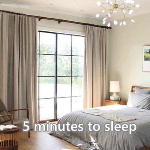 Linen 100% Blackout Curtains For Living Room Bedroom Window Treatment Curtains for Kitchen Custom Made Blinds Finished Drapes