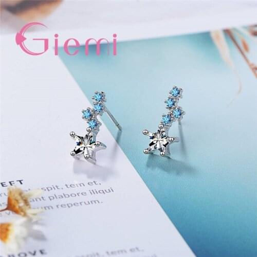 Tiny Minimalism Star Fashion New Hot Popular 925 Sterling Silver Cubic Zirconia Stud Earring for Girls Women Gifts Wholesale