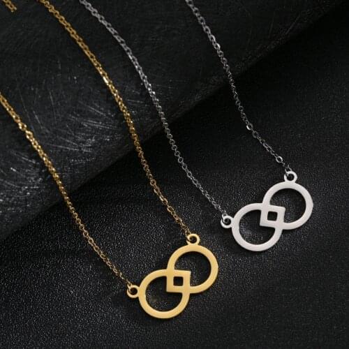 YWSHK Not Fade Stainless Steel Two Heart Infinity Symbol Pendant Necklace High Polished for Women Girls Fashion Glamour Jewelry