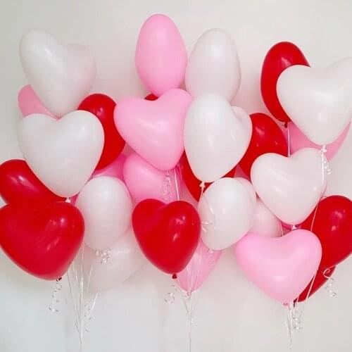 10/20Pcs Red Pink White Love Heart Shaped Latex Balloons Wedding Helium Valentines Day Gifts Birthday Party Inflatable Balloon