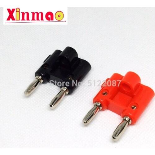 2 Pcs/ Lot Double Row 4mm Banana Plug Connector 4mm Speaker Plug Adapter Two-position Audio Plug Lantern Cross Plug Connector