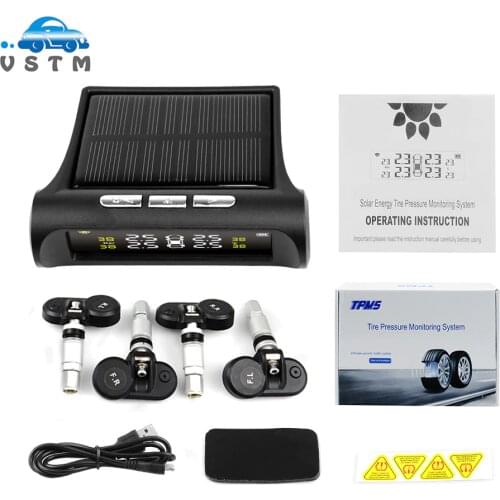 2019 Smart Car TPMS Tyre Pressure Monitoring System Solar Power Digital LCD Display Auto Security Alarm Systems Tyre Pressure