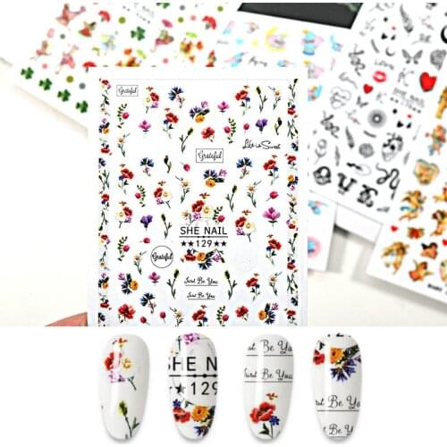 2021 The New Cartoon Design Snake Flower Fairy Manicure Nail art Decoration Nail Stickers