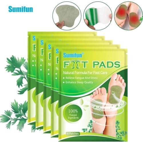 30Pcs=5bags Sumifun Natural Herbal Medical Plaster Detox Foot Pads Pain Relief Patch Slim Products Relieve Fatigue Sticker D8522