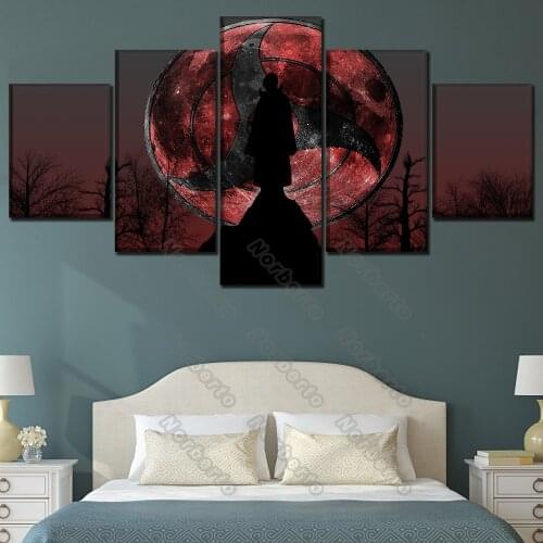 Japanese Animation Frameless Canvas Painting Wall Poster Art Pictures Naruto Itachi Uchiha Poster for Home Rooms Wall Decoration