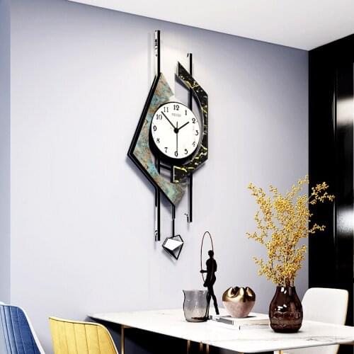 Modern Design Watch Large With Pendulum Quality Acrylic Clocks Printed Drawing Live Room Horloge Home Decor Free Shipping