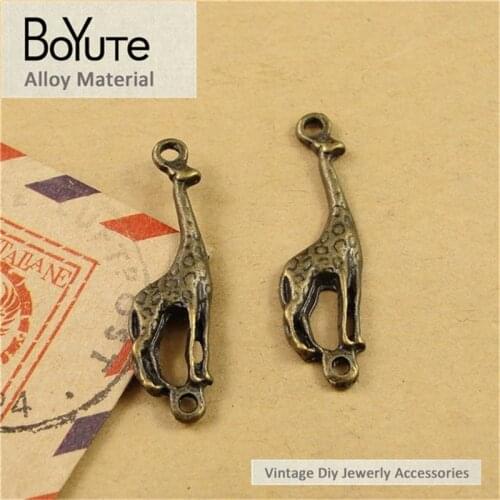 BoYuTe (100 Pieces/Lot) 27*10MM Antique Bronze Plated Zinc Alloy Giraffe Connector Diy Jewelry Findings Accessories