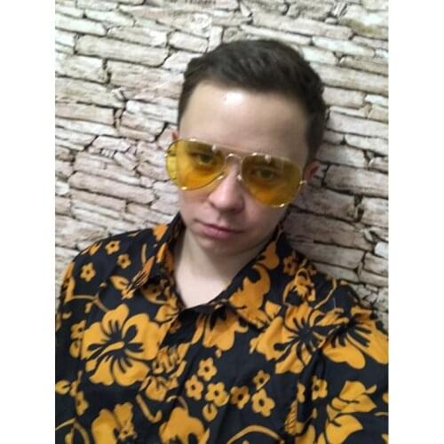 Fast Shipping Fear and Loathing in Las Vegas Raoul Duke Short Sleeves Shirts Halloween Party Cosplay Costumes men summer t short