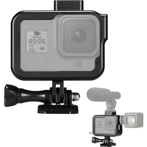 New Arrival Aluminum Alloy Case Housing Shell Cover Accessoris with Cold Shoe for Gopro Hero 8 Black Action Cameras