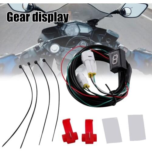Motorcycle Gear Indicator LCD Digital Display Waterproof Wire Backside Outlet Motor Bike Car Styling