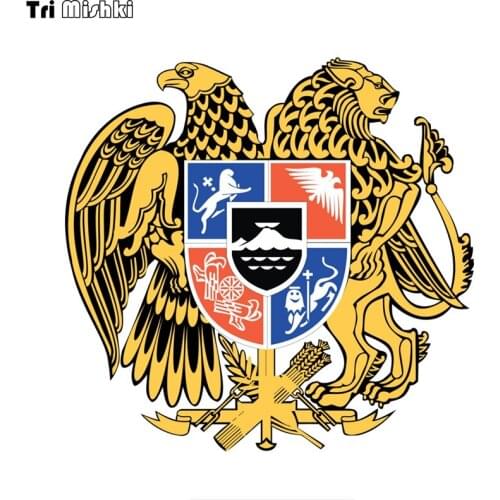 Tri Mishki WCS730 14*14.5cm Coat of arms of Armenia car sticker PVC coloful Decals Motorcycle Accessories sticker