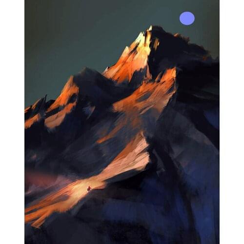 DIY Painting By Numbers Peak Kit Oil Picture By Numbers Mountain Climbing Landscape Wall Art Painting on Canvas Home Decor