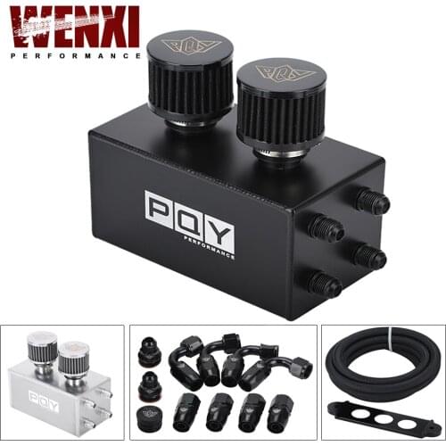 Racing Oil Catch Can Breather Tank for Honda Civic Integra EK EG DC With 3Meter AN10 Fuel Hoses 3M + Fitting WX-OCC02-QY