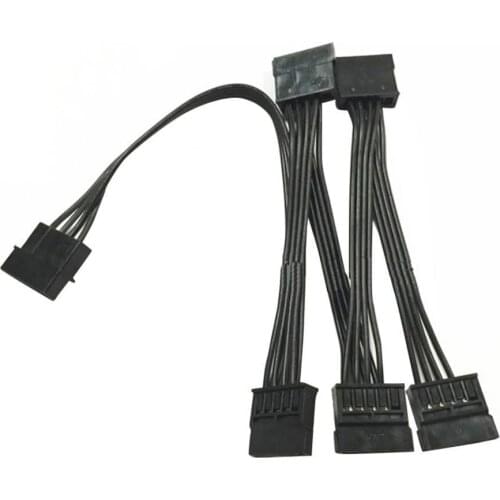 4Pin 1 to 5 IDE SATA 15Pin Hard Drive Power Supply Splitter Cable Cord for PC