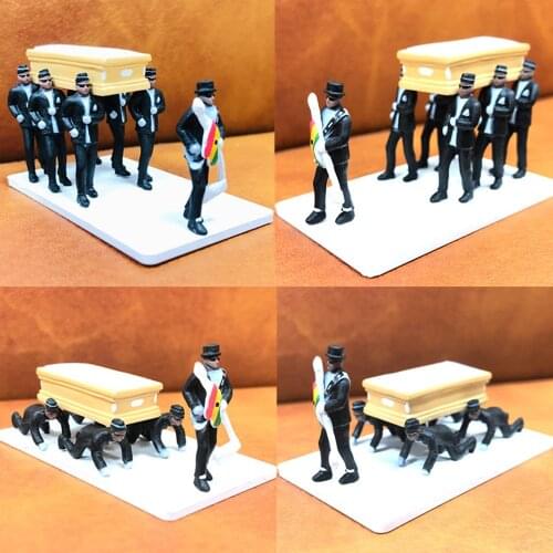 Cosplay Ghana Funeral Coffin Dance Dancing Pallbearer Team Plastic Model High SimulationExquisite Workmanship Action Figure