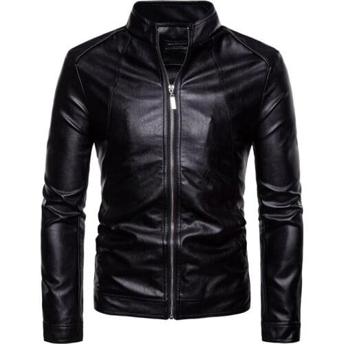 Top quality Leather Jacket Men Slim Fit Fashion Biker Jacket New Vintage Motorcycle Leather Jacket Male Zippers Coat Size 5XL