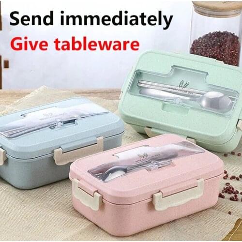 Microwave Japanese style Lunch Box Wheat Straw Tableware Food Storage Container Children Kids School Office Portable Bento Box