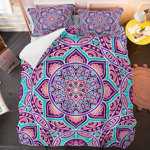 Mandala Bohemia Flower Bedding Set Fashion Modern Luxury Comforter 3D Print Duvet Cover Set Home Textile Queen King Single Size