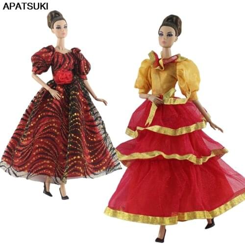 Fashion 1/6 Doll Clothes For Barbie Doll Princess Gown Party Dress For Barbie Doll Outfits 1:6 Doll Accessories Kids Toy