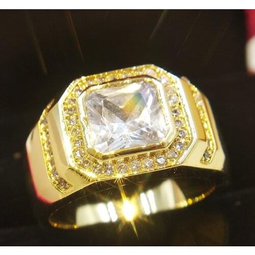 Fashion Weeding Rings for men Genuine Austria Crystal 18KRGP Gold Color anel For Women New Sale Hot full size 8 9 10 11 12 13