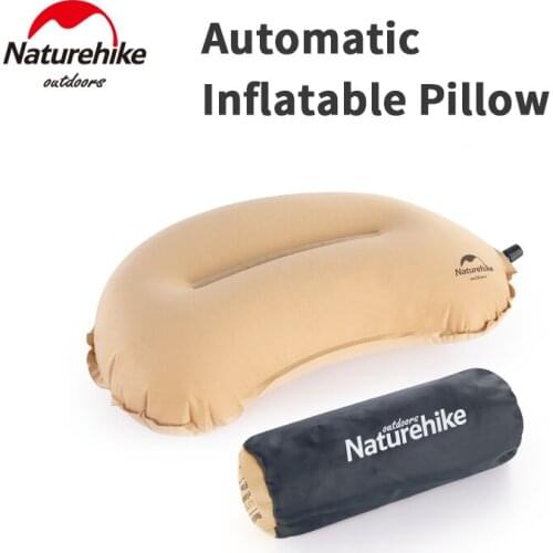 Naturehike Portable Ultralight Pillow 250g Automatic Inflatable 30D Soft Sponge Waist Pillow Outdoor Travel Office Nap 2 Color