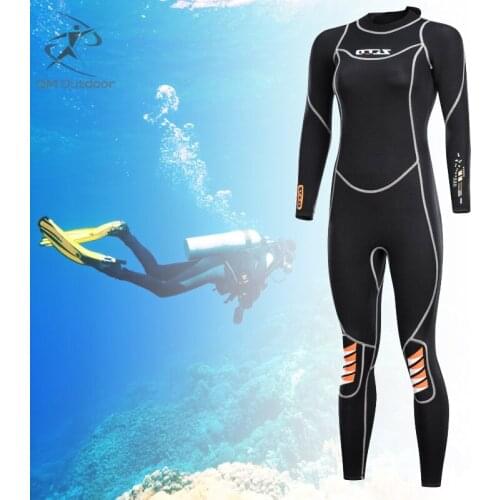 3mm Neoprene Wetsuit Women Scuba Deep Diving Suit Winter Spearfishing Thermal Swimsuit Snorkeling Surfing