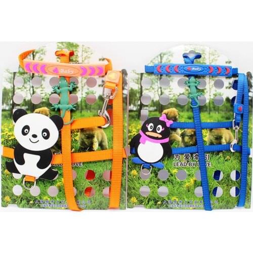 Pet Nylon Harness Pet Adjustable Animal Pattern Vest Lead Leash Set Puppy Kitten Walking Chest Strap Rope Belt For Small Pets