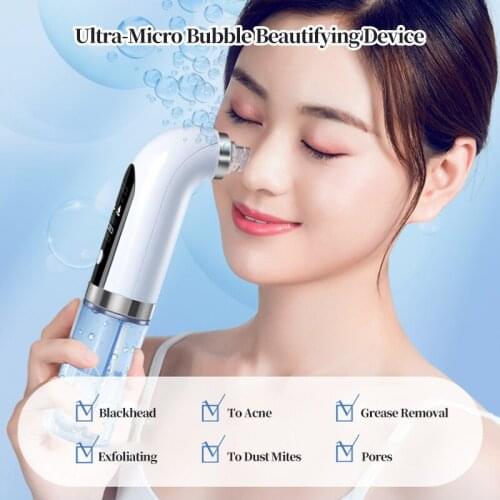 Rechargeable Electric Bubble Blackhead Remover Portable Water Cycle Pore Acne Pimple Removal Vacuum Suction Facial Cleaner Tool