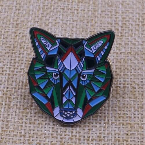 Promotion low price wolf logo metal badge custom 3D badges