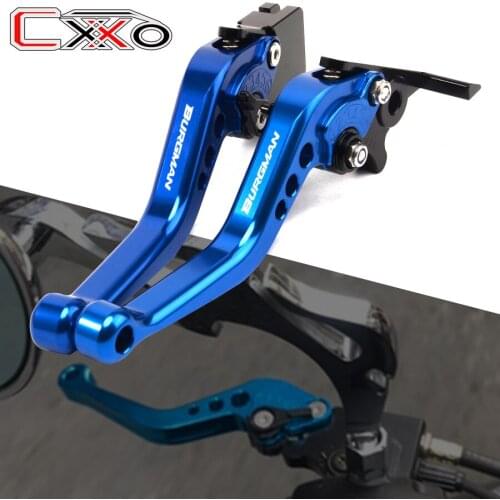 Short CNC Motorcycle Adjustable Clutch Brake Lever LOGO For SUZUKI Burgman 650 2013 2014 2015 2016 2017 2018 2019