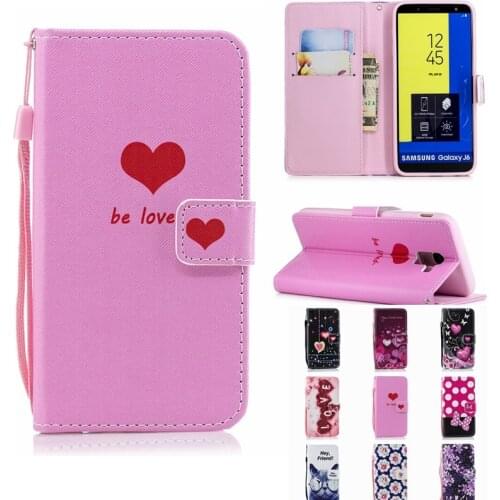 Luxury Leather Case For Samsung Galaxy J6 J4 J8 2018 Duos Wallet Bags For Samsung Note 9 A6 Plus 2018 J2 A600F Flip Flower Cover