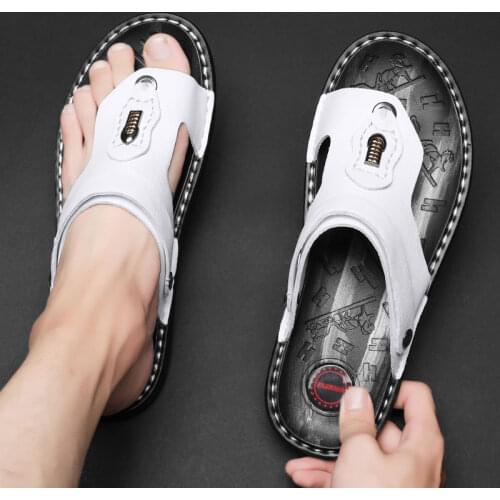 Male Slippers for Men Flip Flops Summer Beach Mens Slippers Outdoor Sports Slides Men Black Sandals