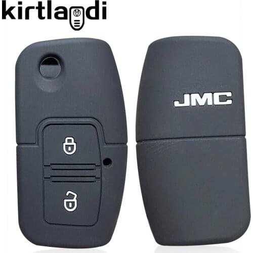 Silicone Car Key Case Holder Cover Shell for JMC BOARDING Pickup 2020 2 Button Remote Key Protector Car Accessories Keychian Fob