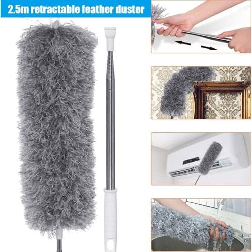 Telescopic Microfibre Duster Dusting Brush with Flexible Corner Broom Effortlessly Removes Dust and Cobwebs Feather Duster