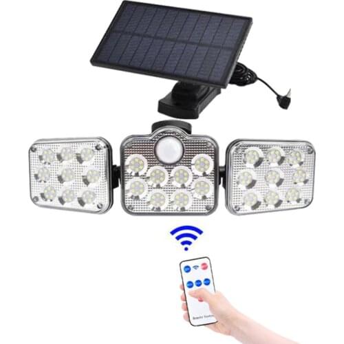 Solar Wall Light Motion Sensor Outdoor Waterproof Light Three-head LED Rotatable Landscape Wall Lamp Garden Outdoor Street Light