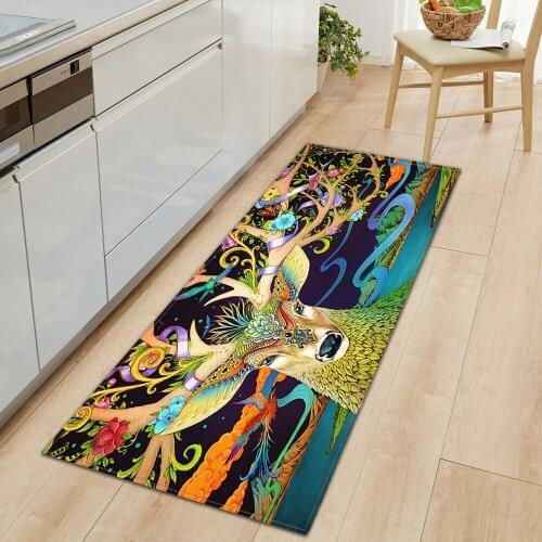 Entrance Doormat Kitchen Carpet Printing Decorative Home Balcony Hallway Floor Long Rug Absorption Mat Bathroom Anti-Slip Water