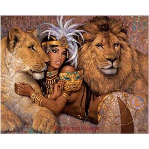 Embroidery Counted Cross Stitch Kits Needlework - Crafts 14 ct DMC color DIY Arts Handmade Decor - Lioness